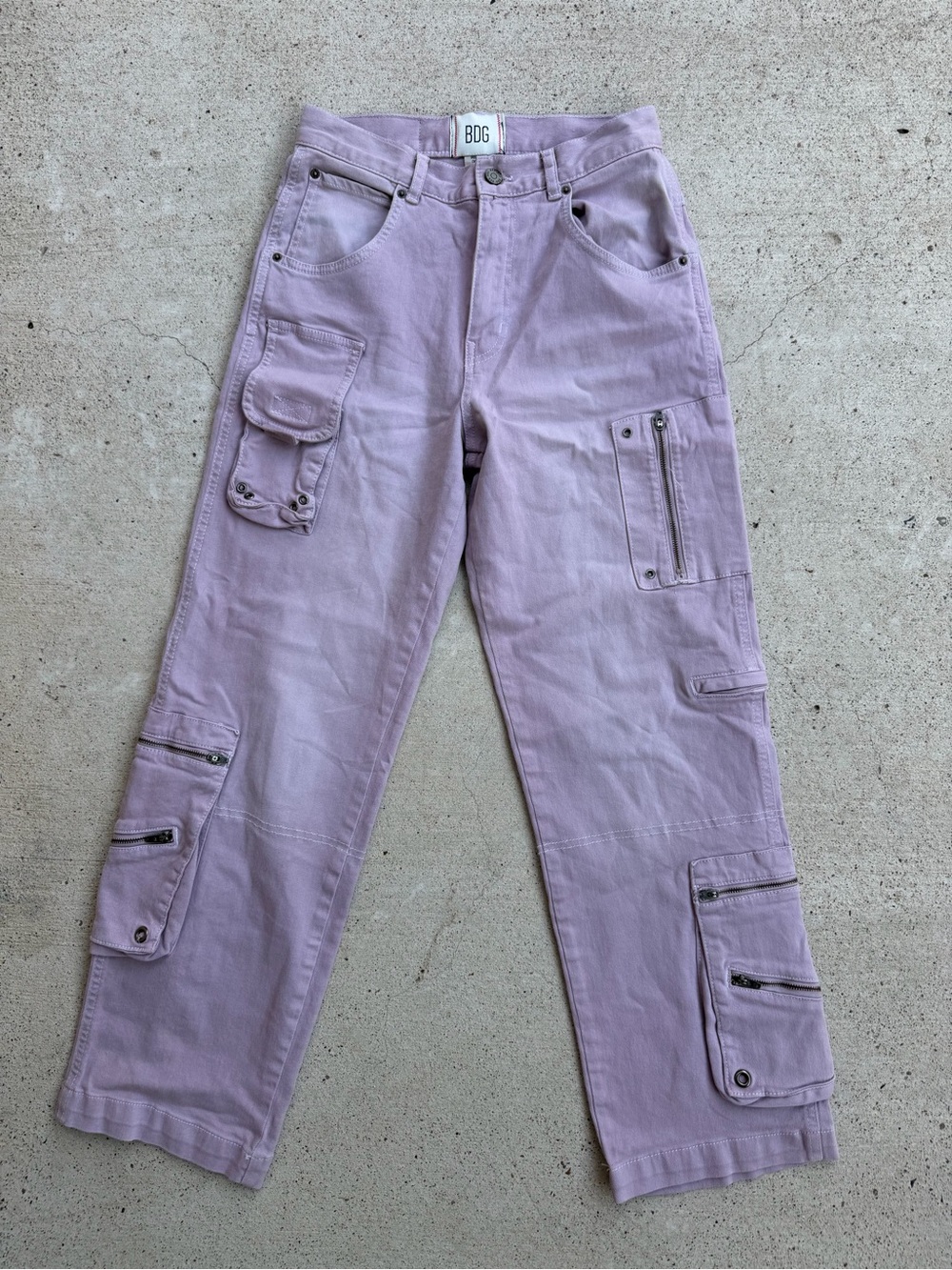 BDG Urban Outfitters Dropped Cargo Pants Lavender Utility Women Size 25 Y2K